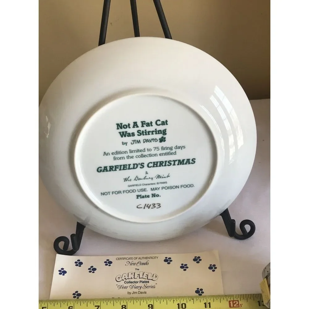 Garfield Danbury Mint collector plate NOT A‎ FED CAT WAS STIRRING C1433 W/CERT